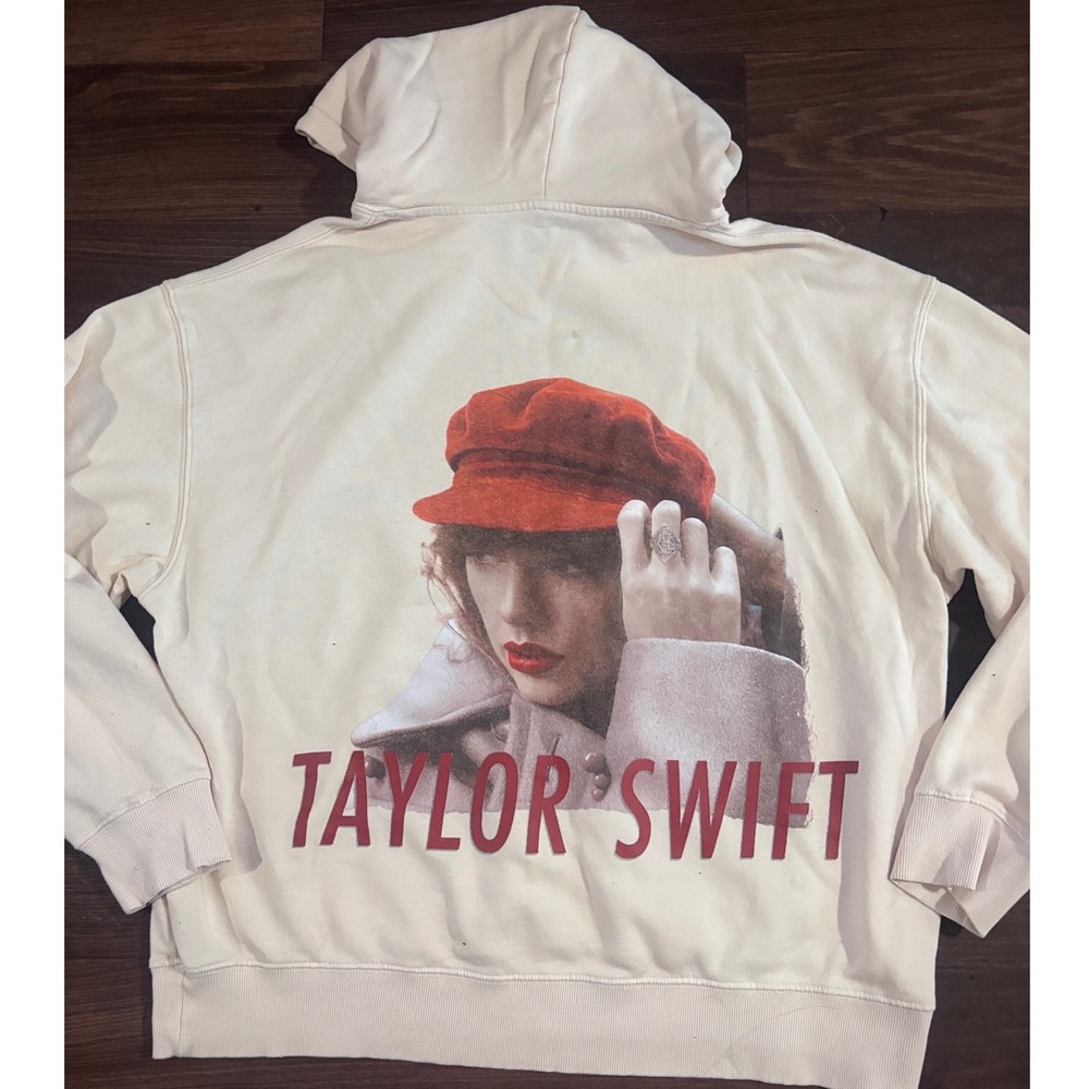 Taylor Swift Red Taylors Version Album Hoodie‎ Cream XL Official Merch Pullover